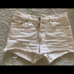 White Levi shorts